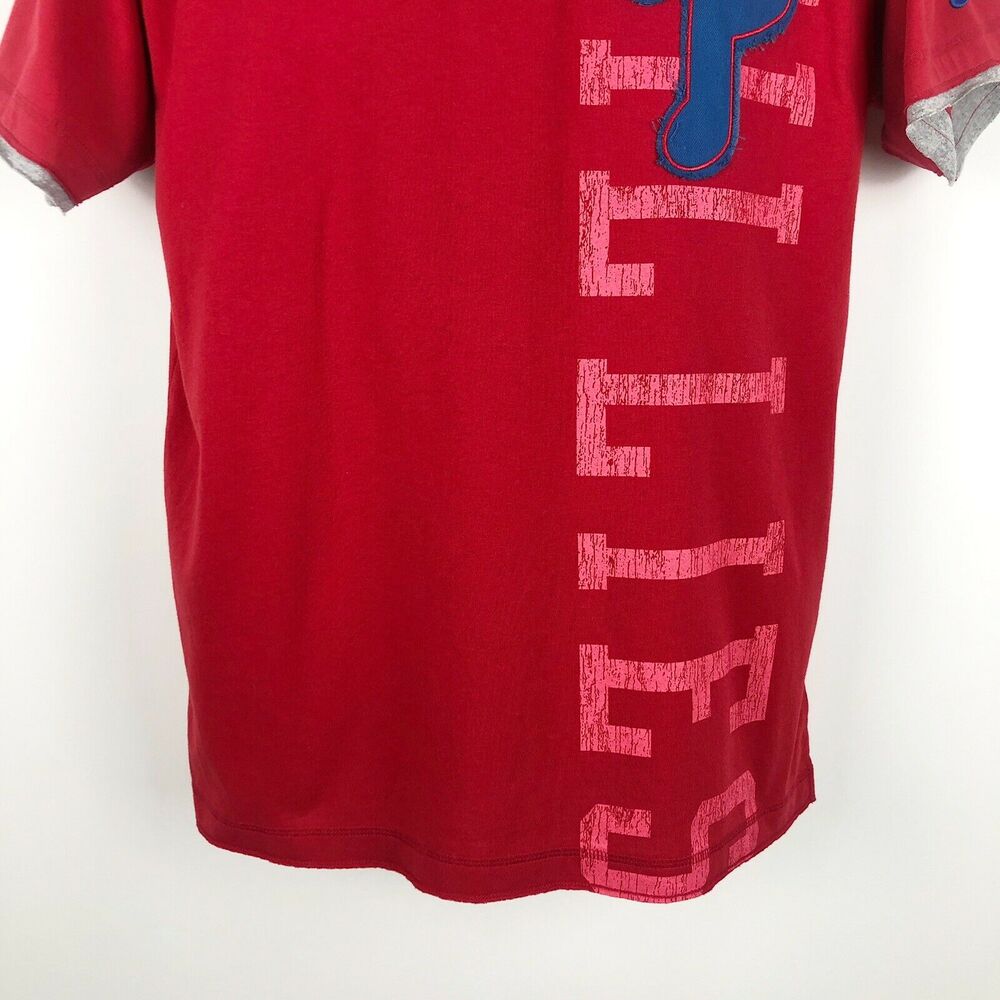 Nike Philadelphia Phillies Henley Shirt Mens Large Sewn Logo Short Sleeve Jersey - Picture 5 of 12